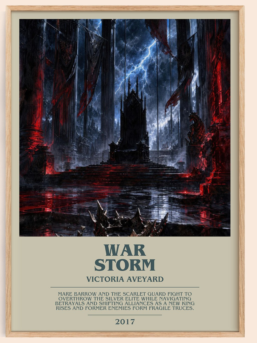 War Storm bookish book poster by Victoria Aveyard – framed literary art print
