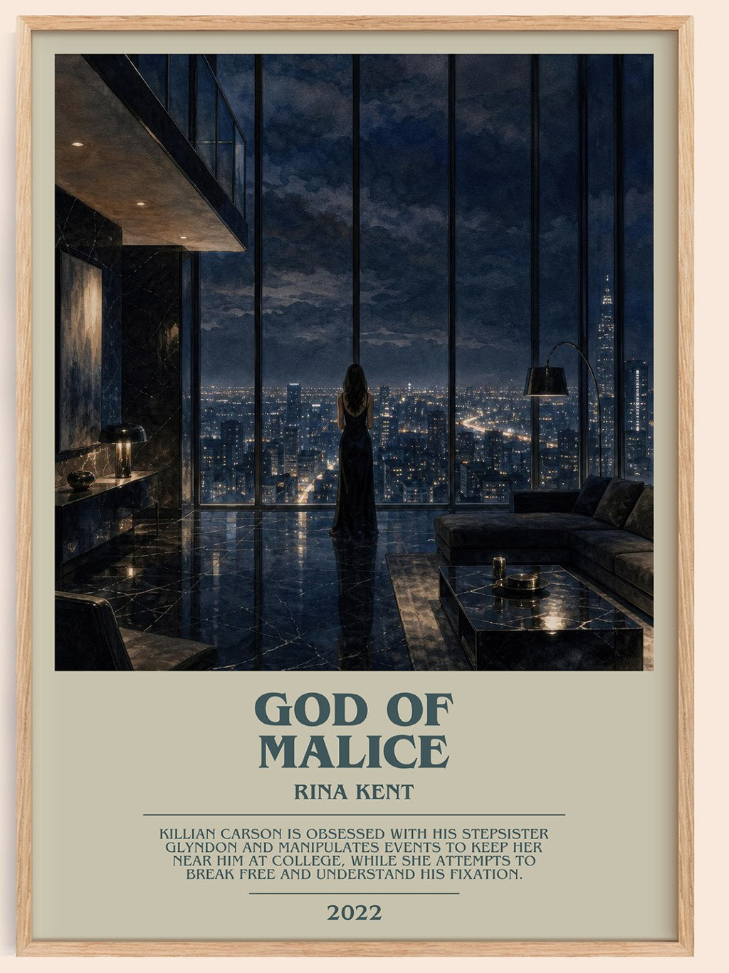 God of Malice bookish book poster by Rina Kent – framed literary art print