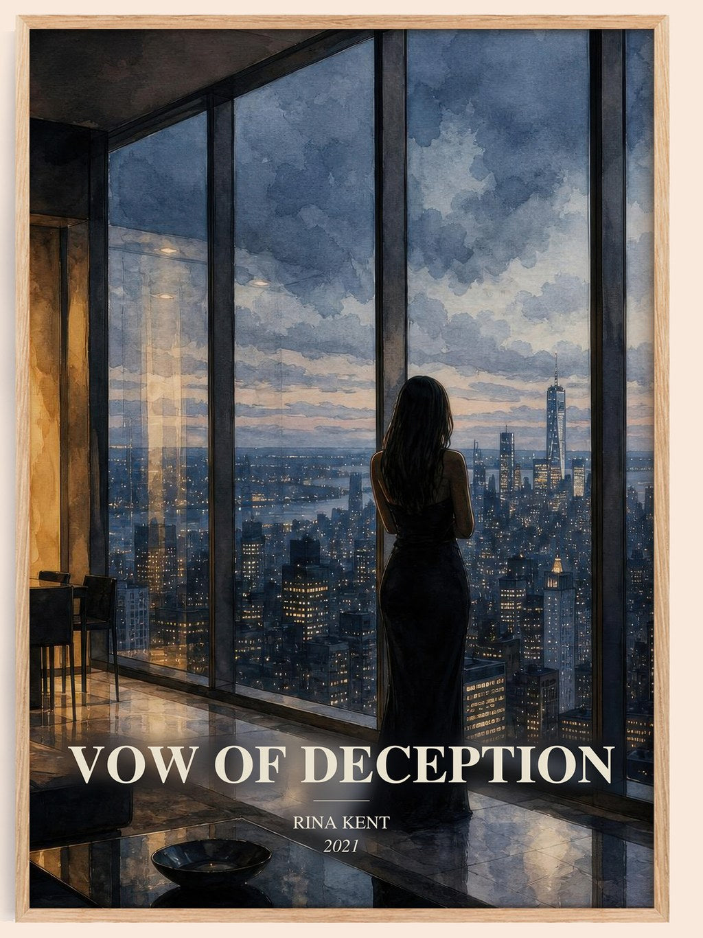 Vow of Deception watercolour book poster by Rina Kent – framed literary art print