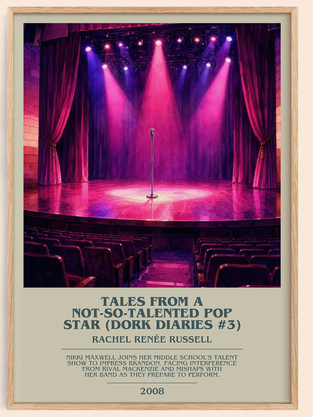 Tales from a Not-so-talented Pop Star (Dork Diaries #3) bookish book poster by Rachel Renée Russell – framed literary art