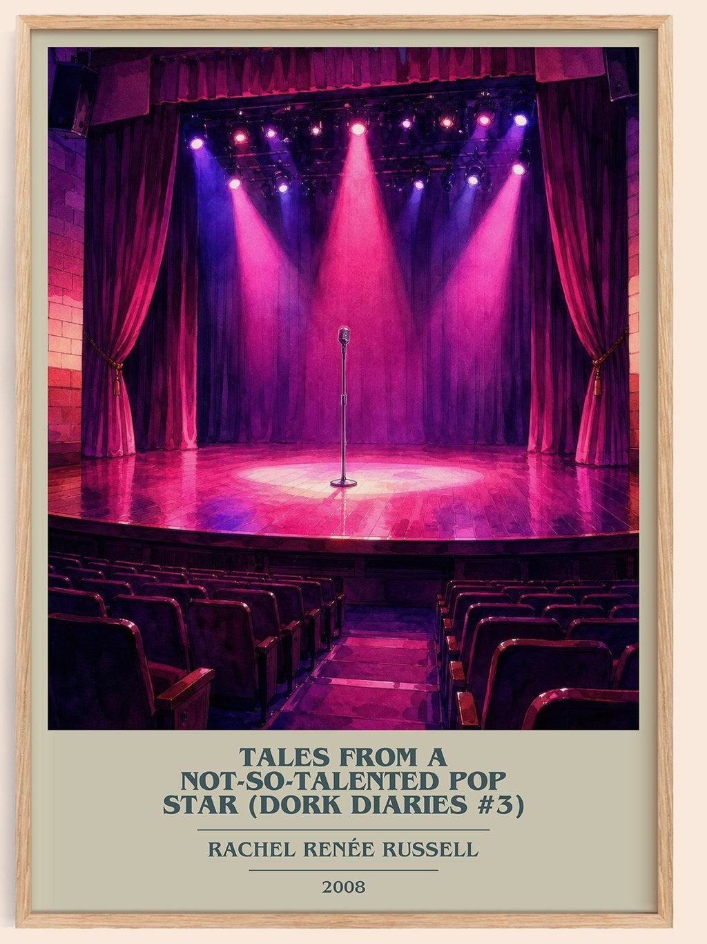 Tales from a Not-so-talented Pop Star (Dork Diaries #3) book cover book poster by Rachel Renée Russell – framed literary art