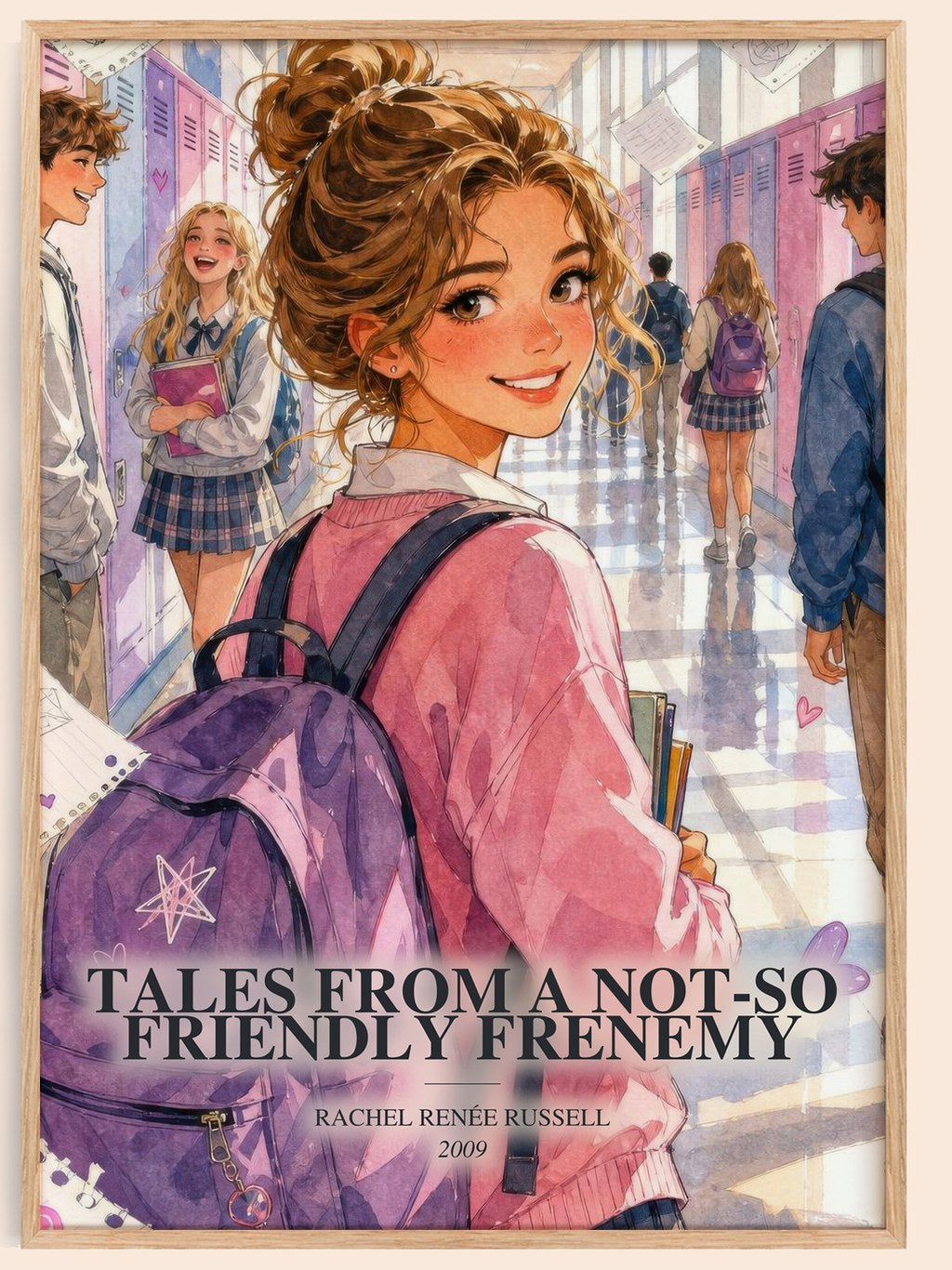 Tales from a Not-So Friendly Frenemy watercolour book poster by Rachel Renée Russell – framed literary art print