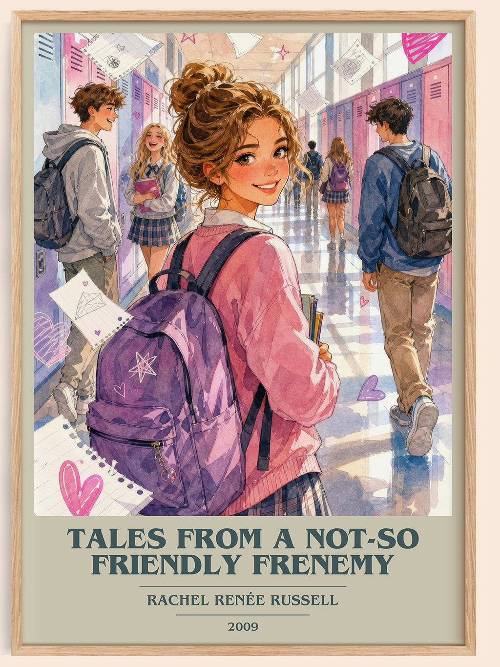 Tales from a Not-So Friendly Frenemy book cover book poster by Rachel Renée Russell – framed literary art print