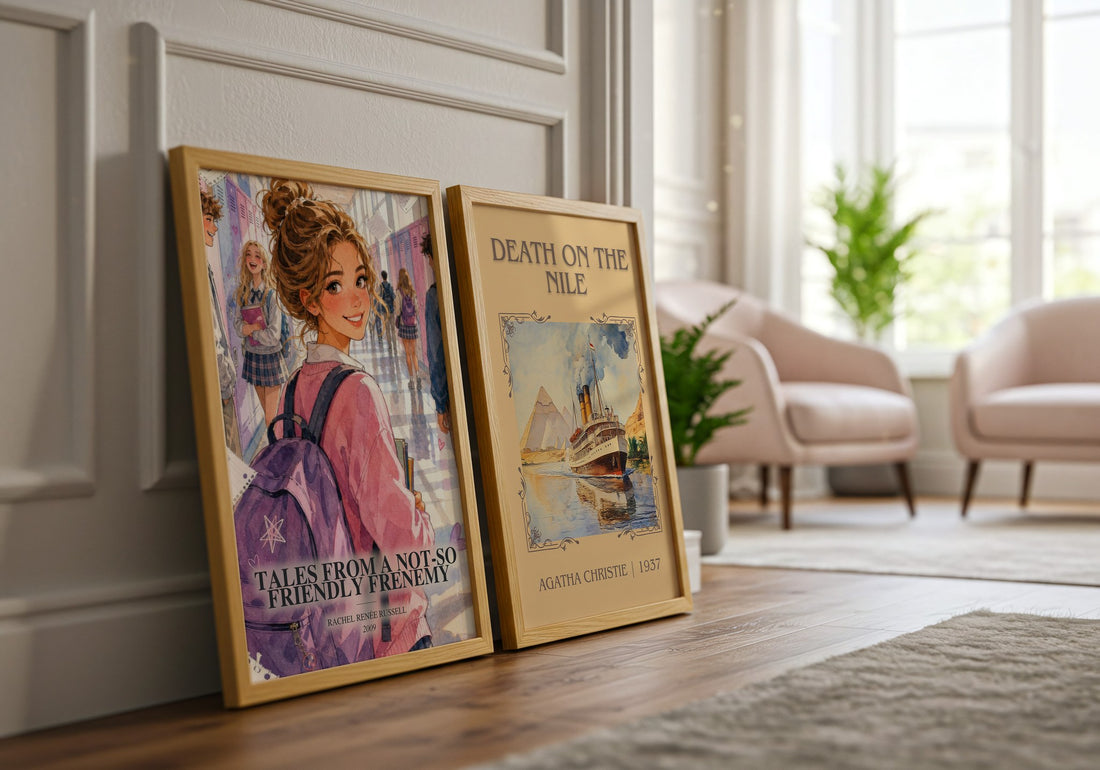 Tales from a Not-So Friendly Frenemy watercolour print framed by window – literary home decor