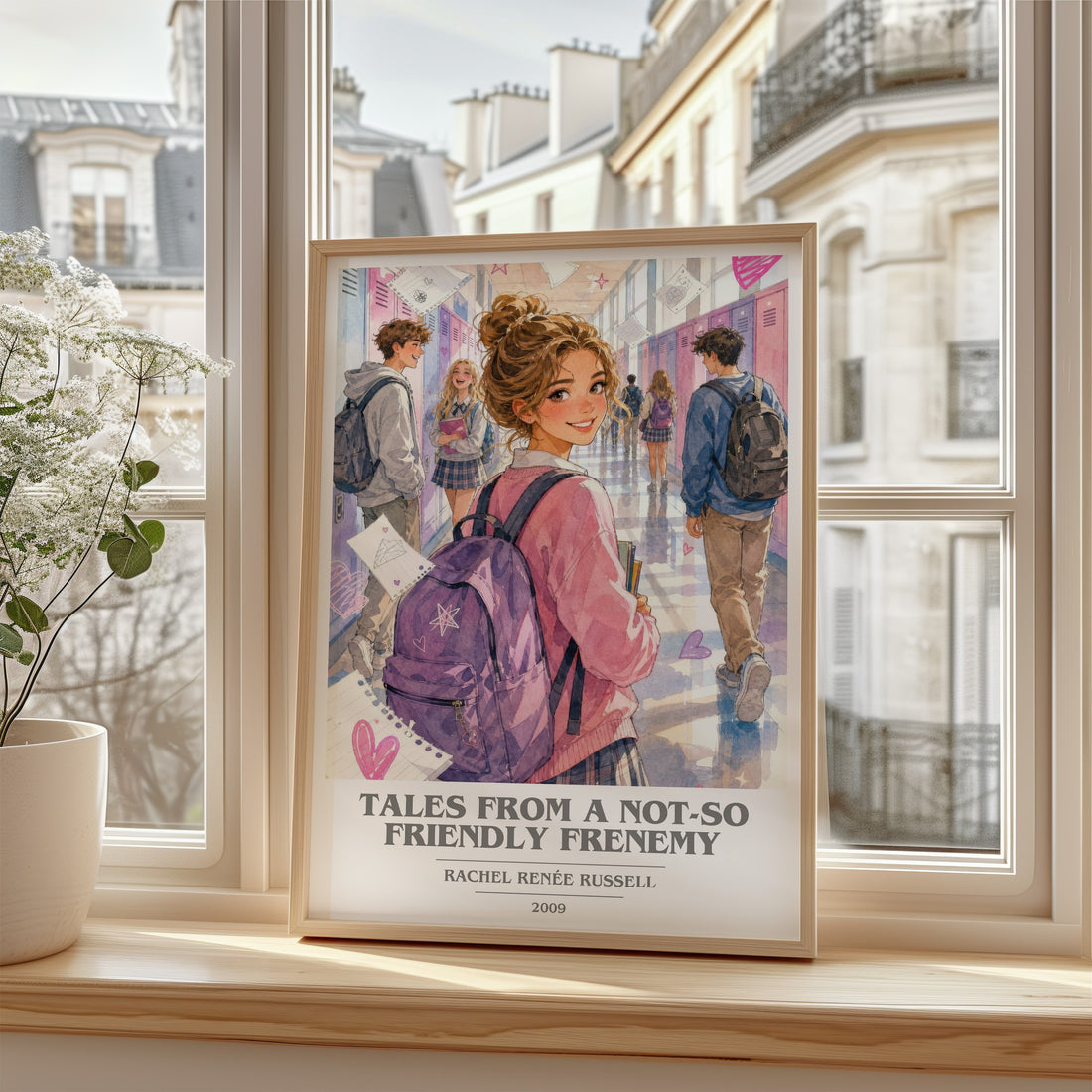 Tales from a Not-So Friendly Frenemy Book Cover Poster by R. Russell – framed print by a bright window