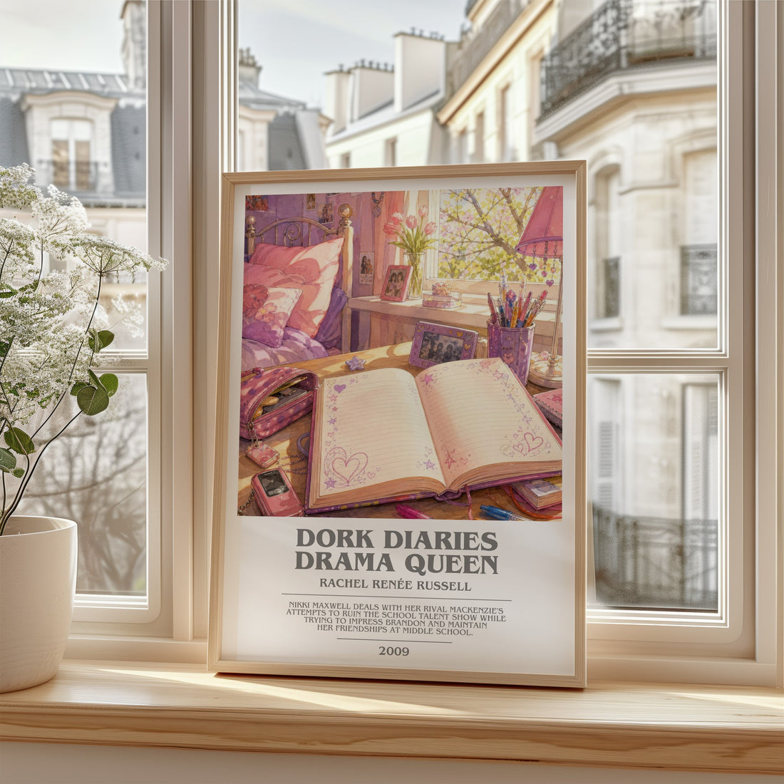 Dork Diaries Drama Queen bookish poster colour and style options – Rachel Renée Russell book art