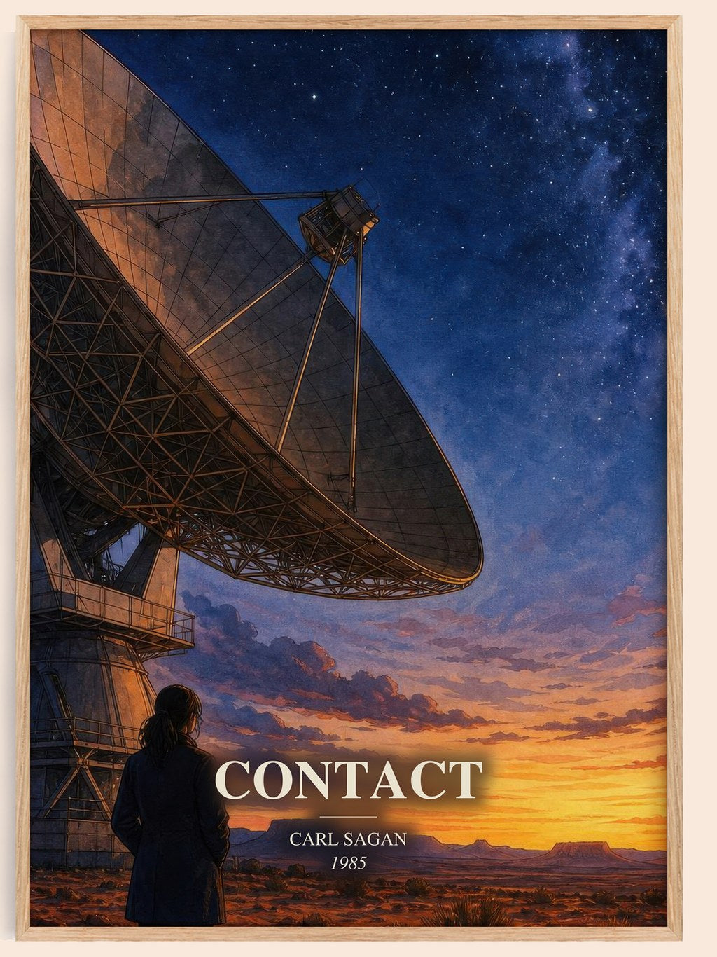 Contact watercolour book poster by Carl Sagan – framed literary art print