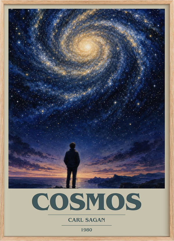 Cosmos Book Cover Poster by Carl Sagan