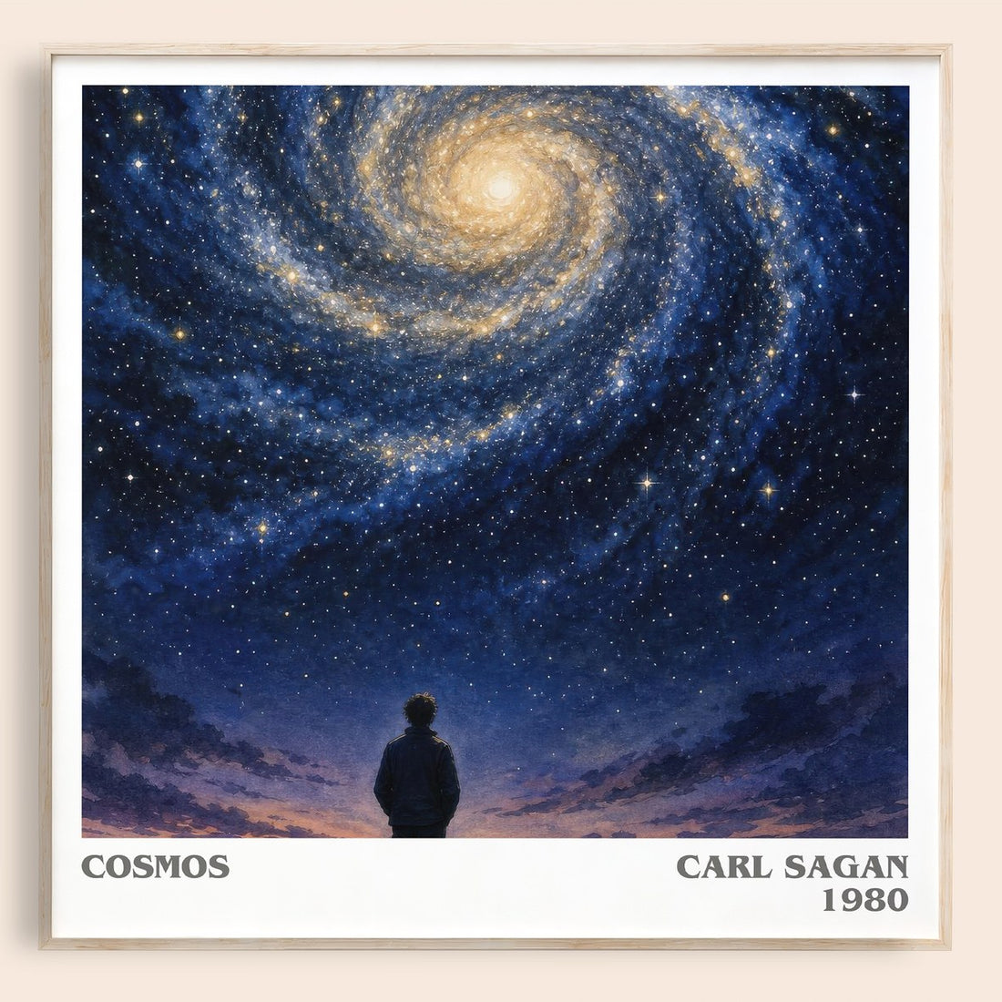 Cosmos literary book poster by Carl Sagan – framed literary art print