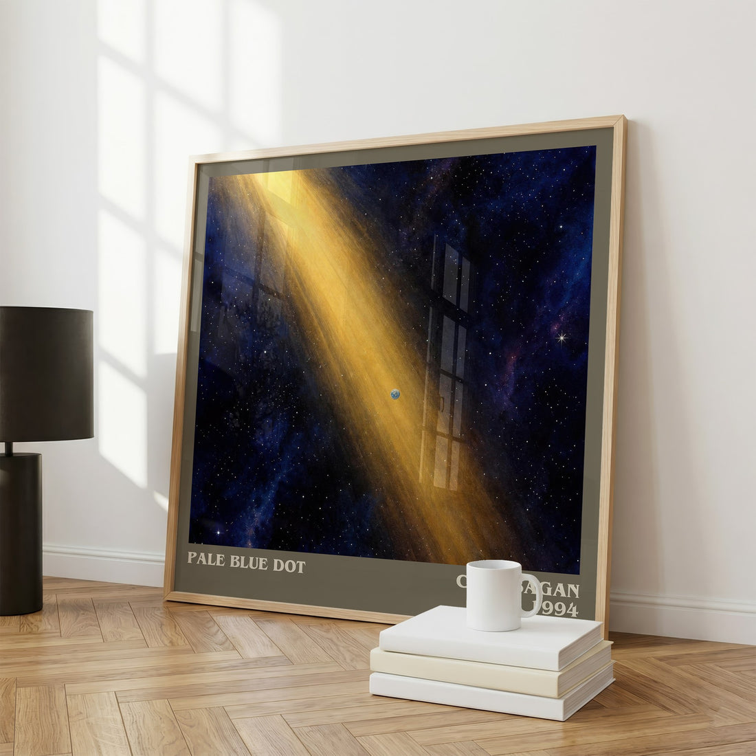 Pale Blue Dot literary print framed by window – literary home decor