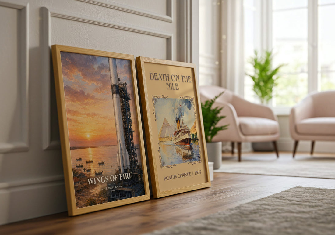 Wings of Fire watercolour print framed by window – literary home decor