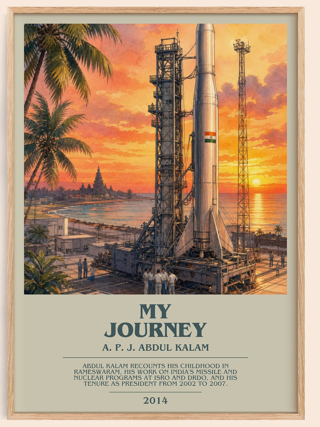 My Journey bookish book poster by A. P. J. Abdul Kalam – framed literary art print