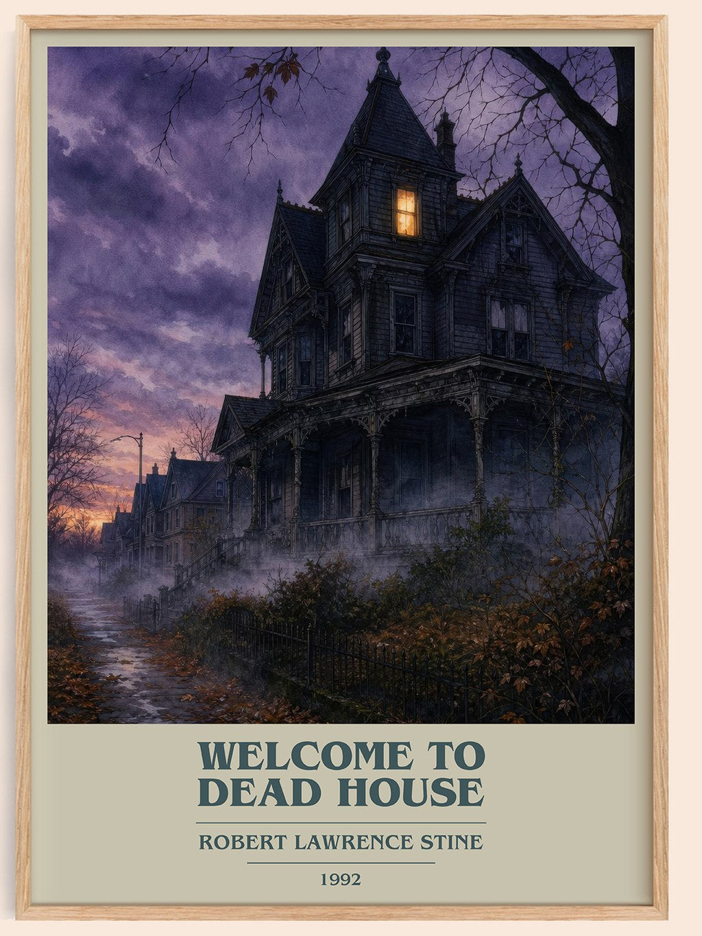 Welcome to Dead House book cover book poster by Robert Lawrence Stine – framed literary art print
