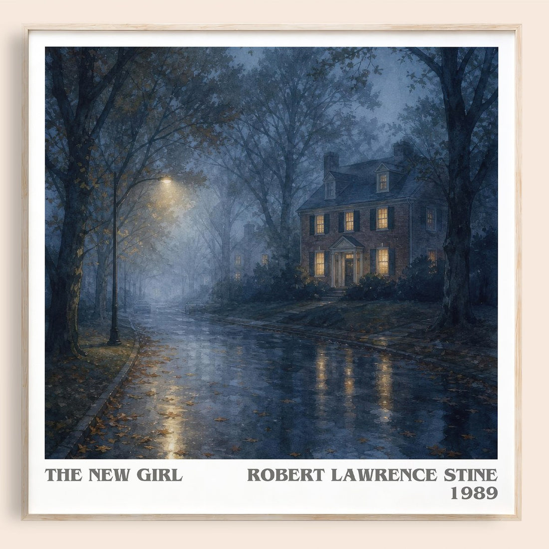The New Girl literary book poster by Robert Lawrence Stine – framed literary art print