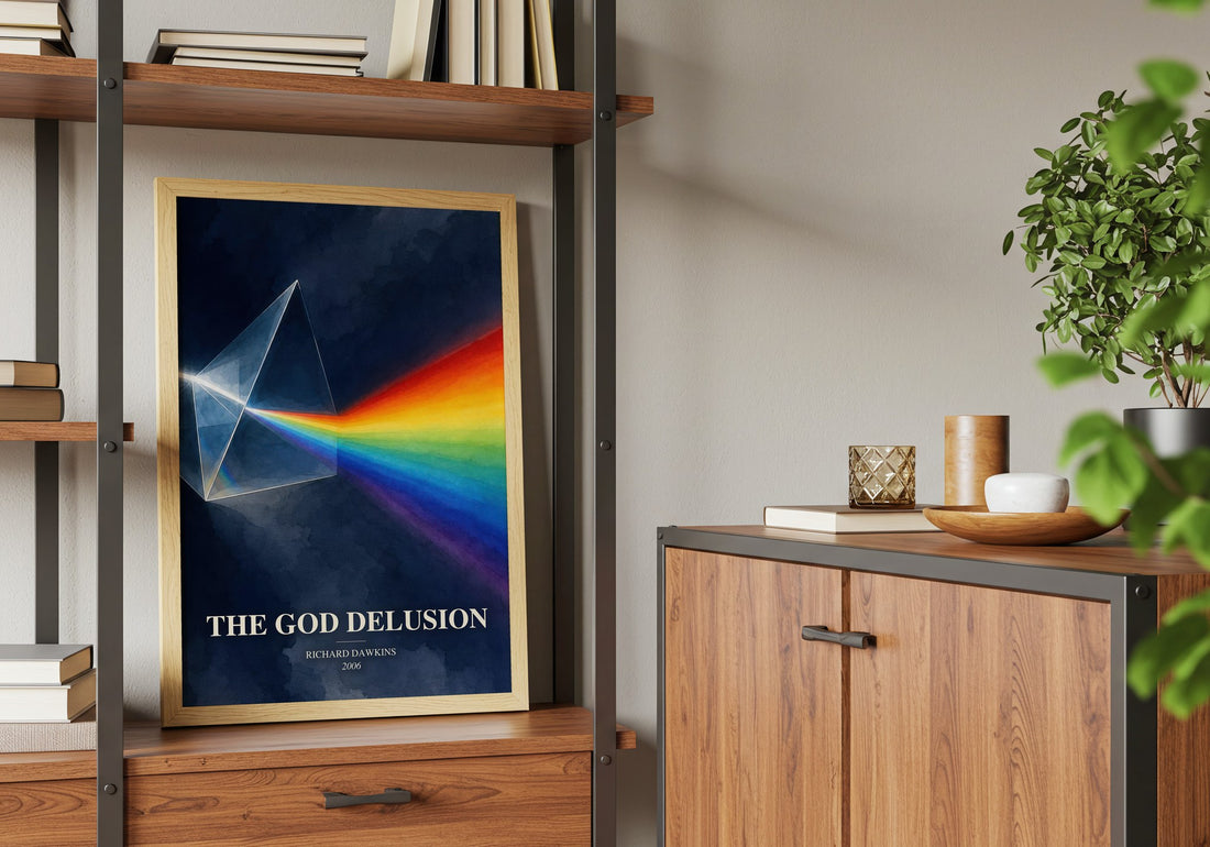 The God Delusion book watercolour illustration paper finish options – matte satin gloss