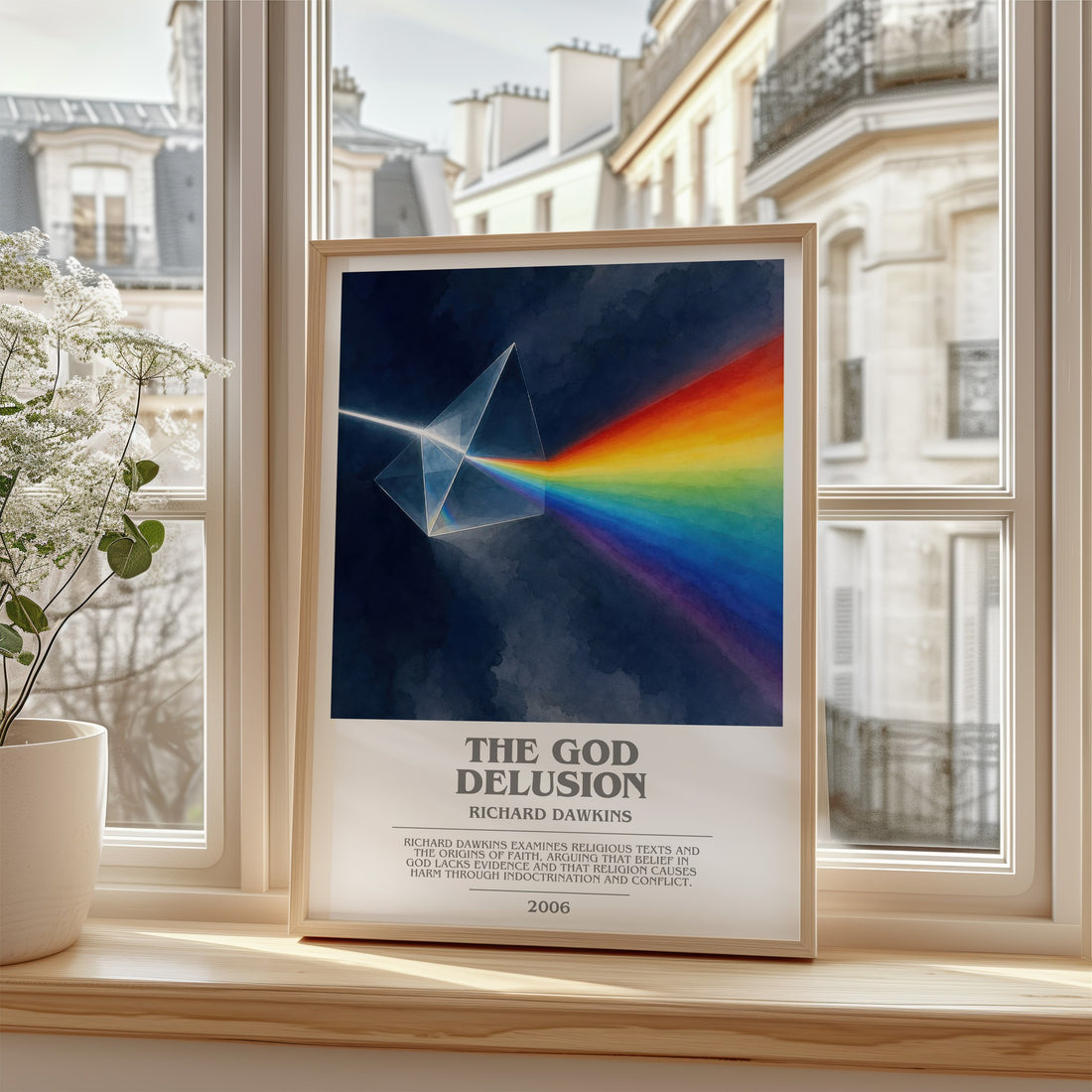 The God Delusion bookish poster colour and style options – Richard Dawkins book art