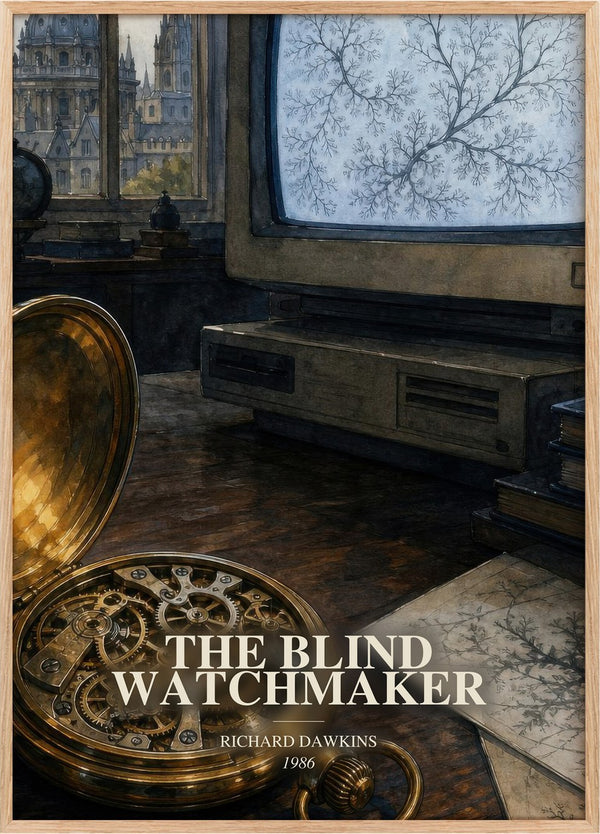 The Blind Watchmaker Book Watercolour Illustration by Richard Dawkins