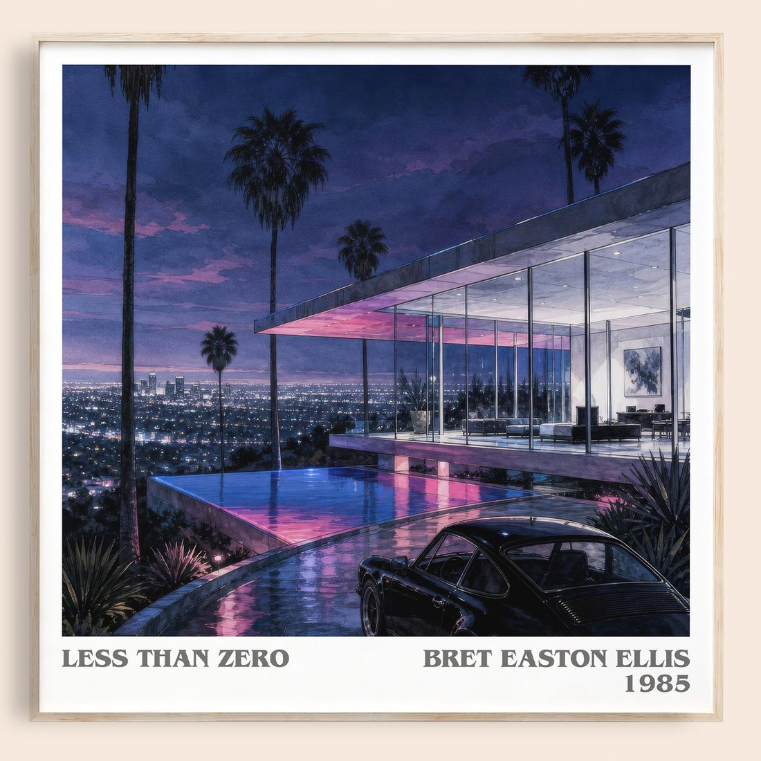 Less than Zero literary book poster by Bret Easton Ellis – framed literary art print