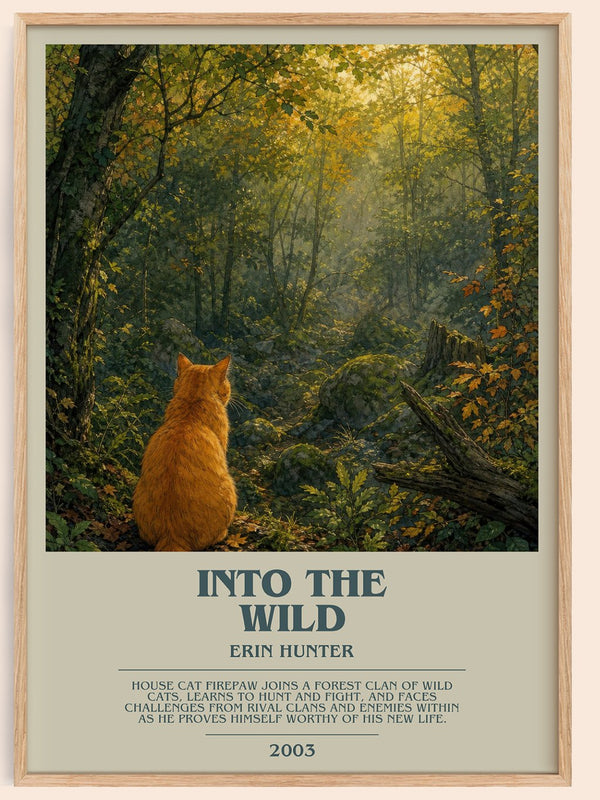 Into the Wild bookish book poster by Erin Hunter – framed literary art print