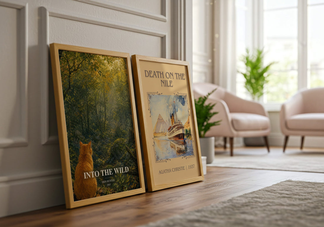 Into the Wild watercolour print framed by window – literary home decor