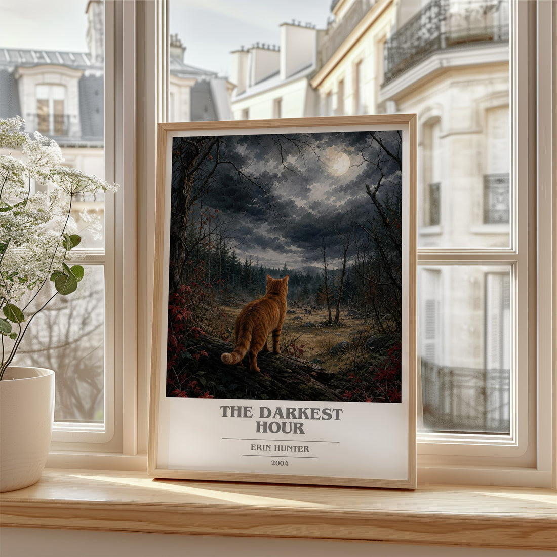 The Darkest Hour book cover poster colour and style options – Erin Hunter book art (mockup)