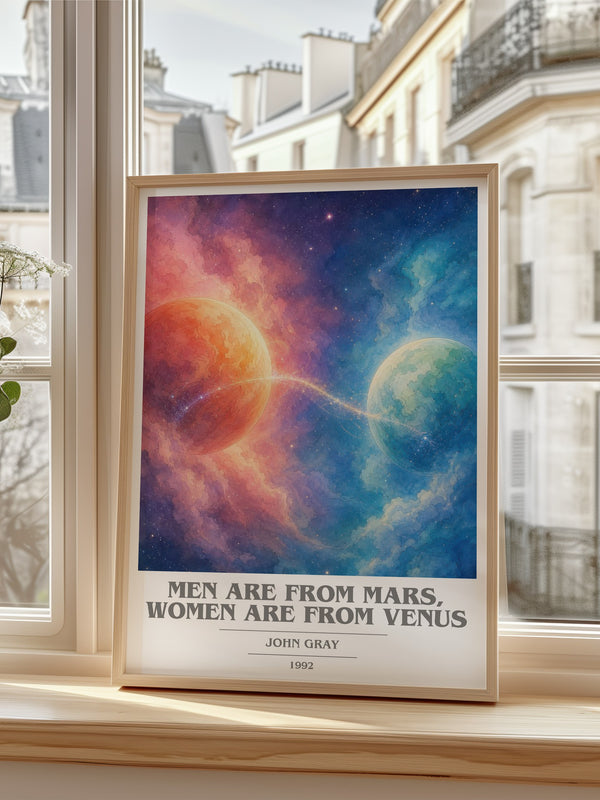 Men are From Mars, Women are From Venus book cover poster colour and style options – John Gray book art
