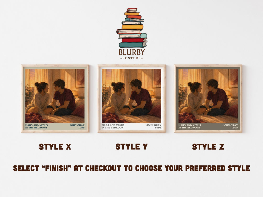 Mars and Venus in the bedroom literary print in frame leaning in hallway – non fiction wall art (mockup)