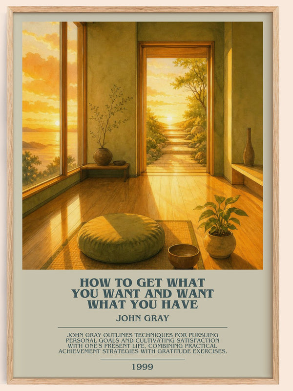 How to Get What You Want and Want What You Have bookish book poster by John Gray – framed literary art print