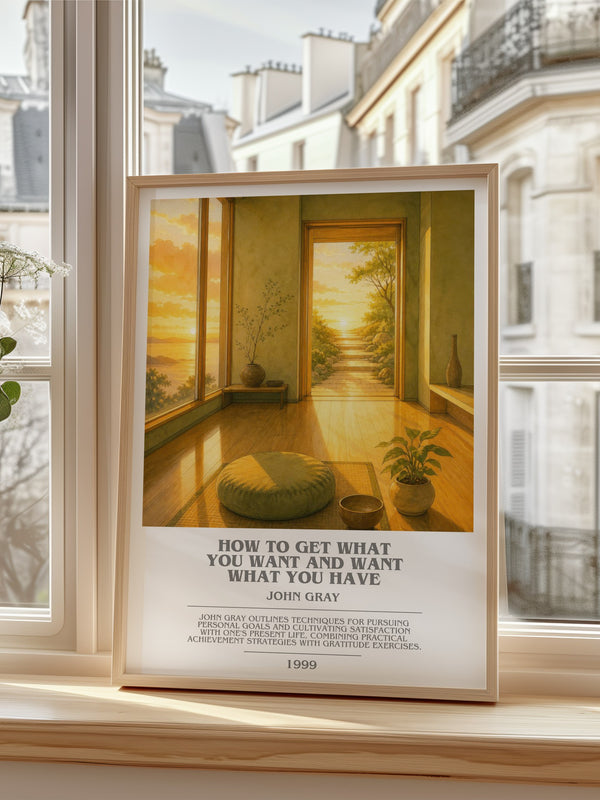 How to Get What You Want and Want What You Have bookish poster colour and style options – John Gray book art