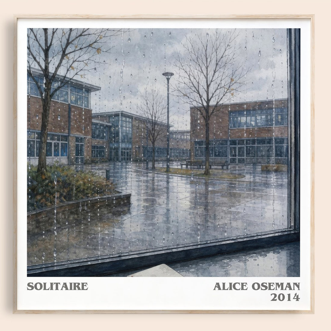 Solitaire literary book poster by Alice Oseman – framed literary art print