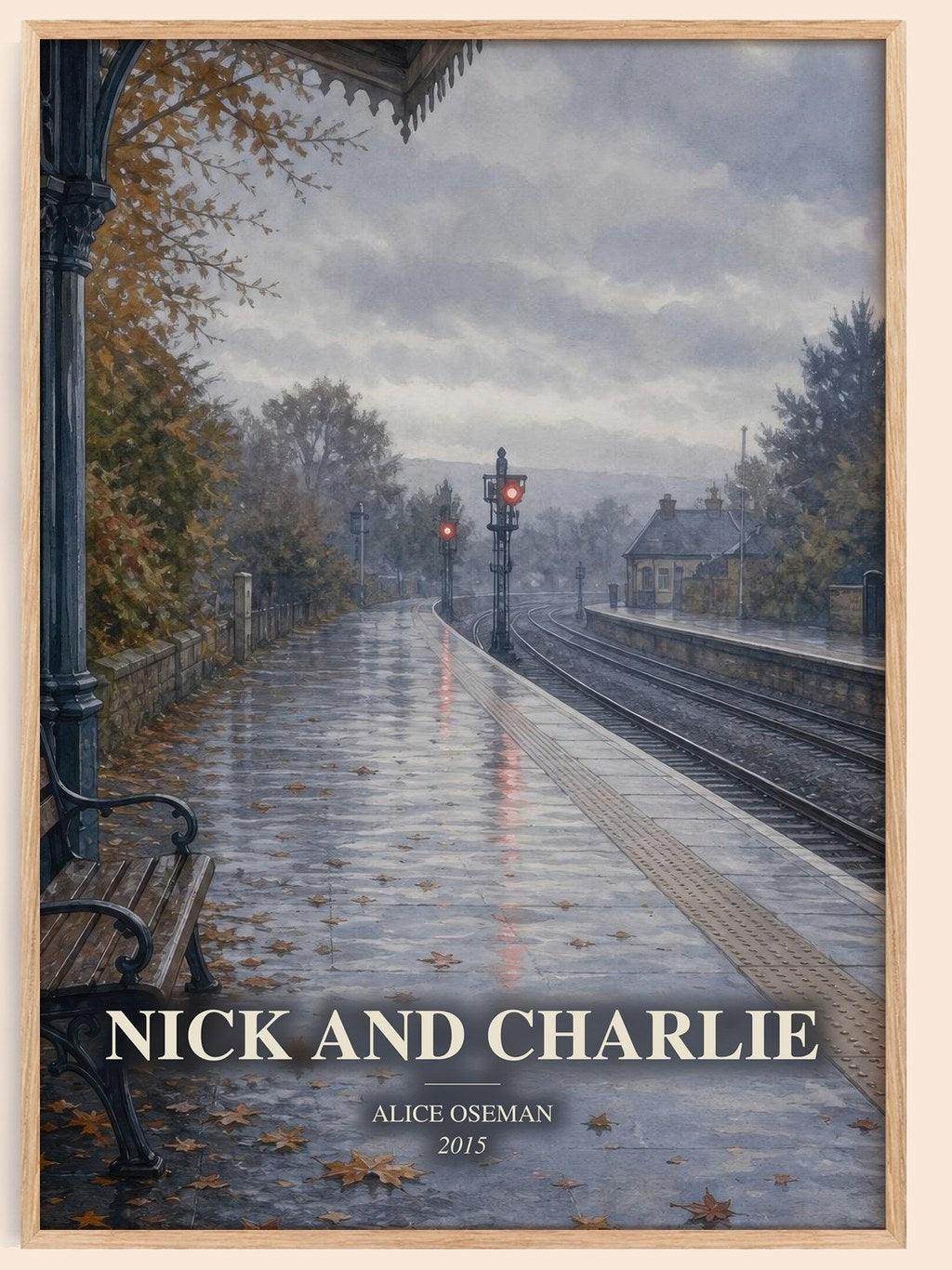 Nick and Charlie watercolour book poster by Alice Oseman – framed literary art print