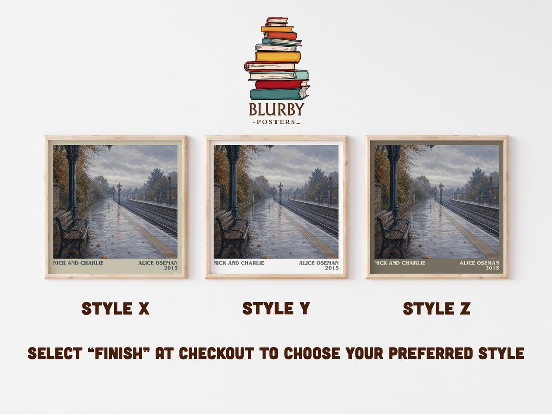 Nick and Charlie literary print in frame leaning in hallway – young adult wall art (mockup)