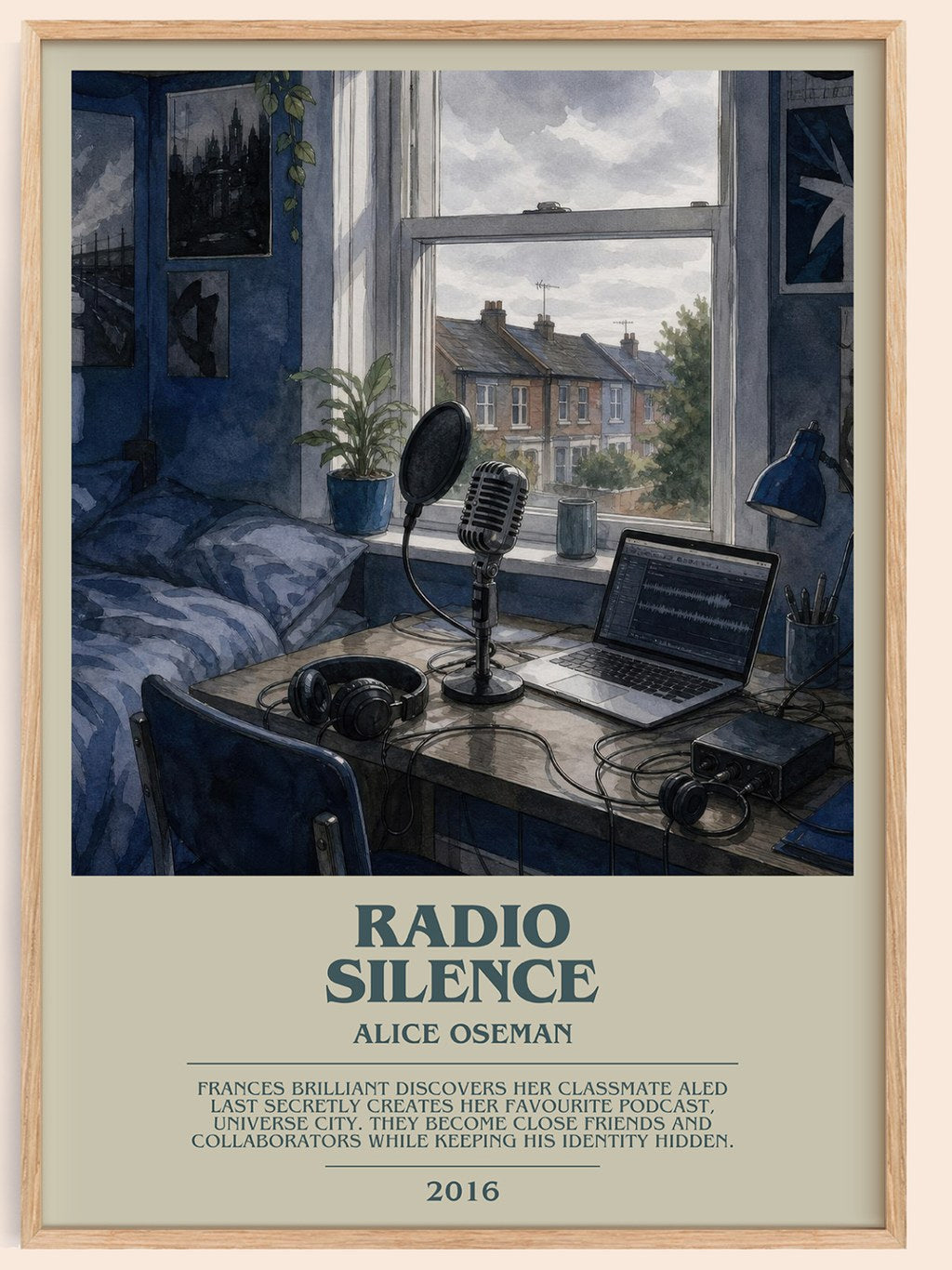 Radio Silence bookish book poster by Alice Oseman – framed literary art print
