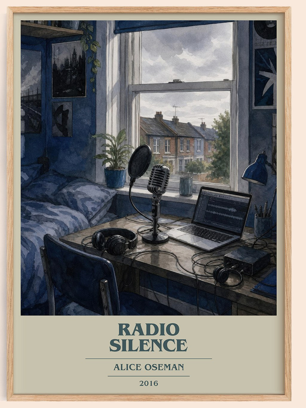 Radio Silence book cover book poster by Alice Oseman – framed literary art print