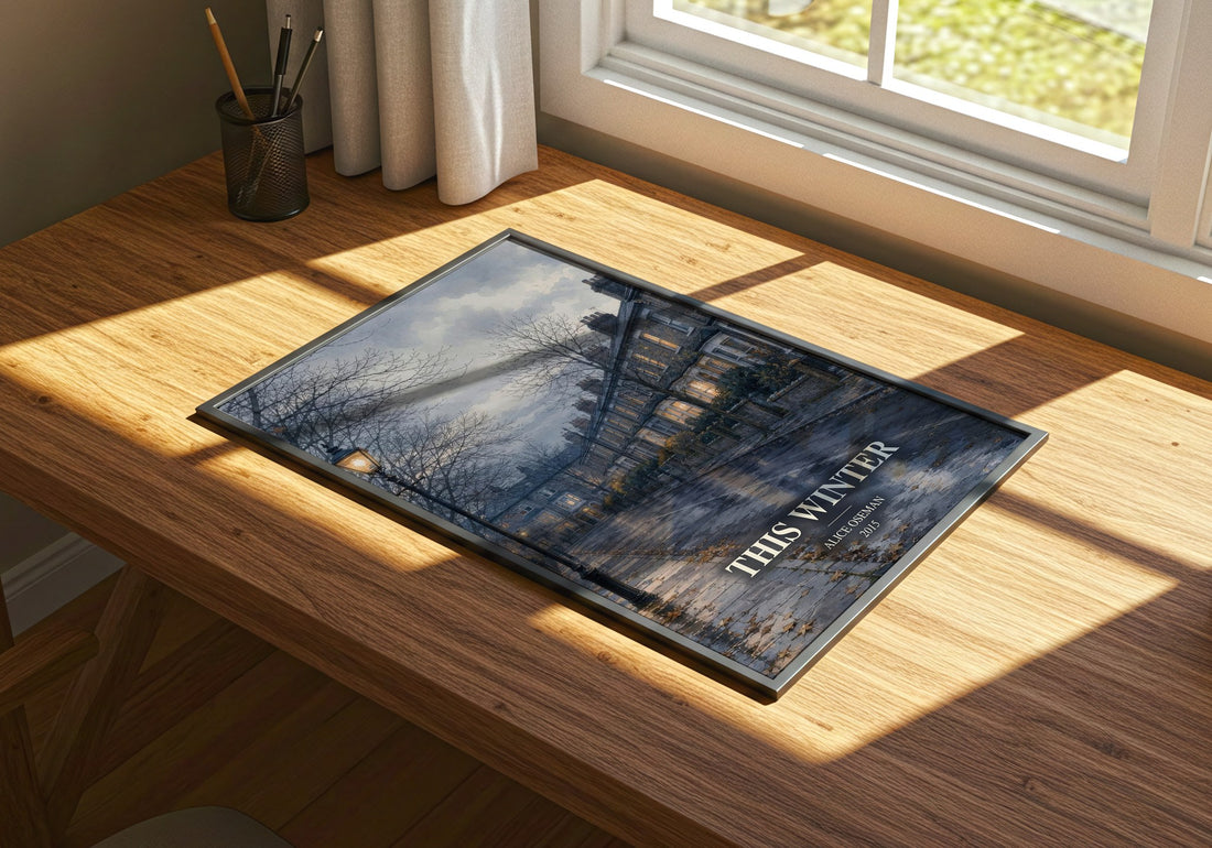 This Winter watercolour book poster framed on wall – young adult wall art