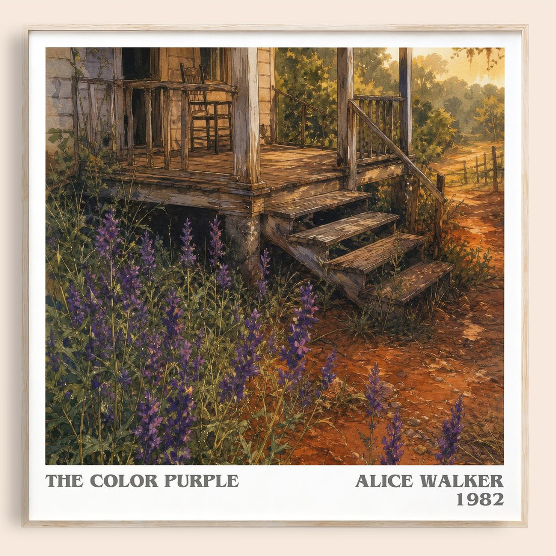 The Color Purple literary book poster by Alice Walker – framed literary art print
