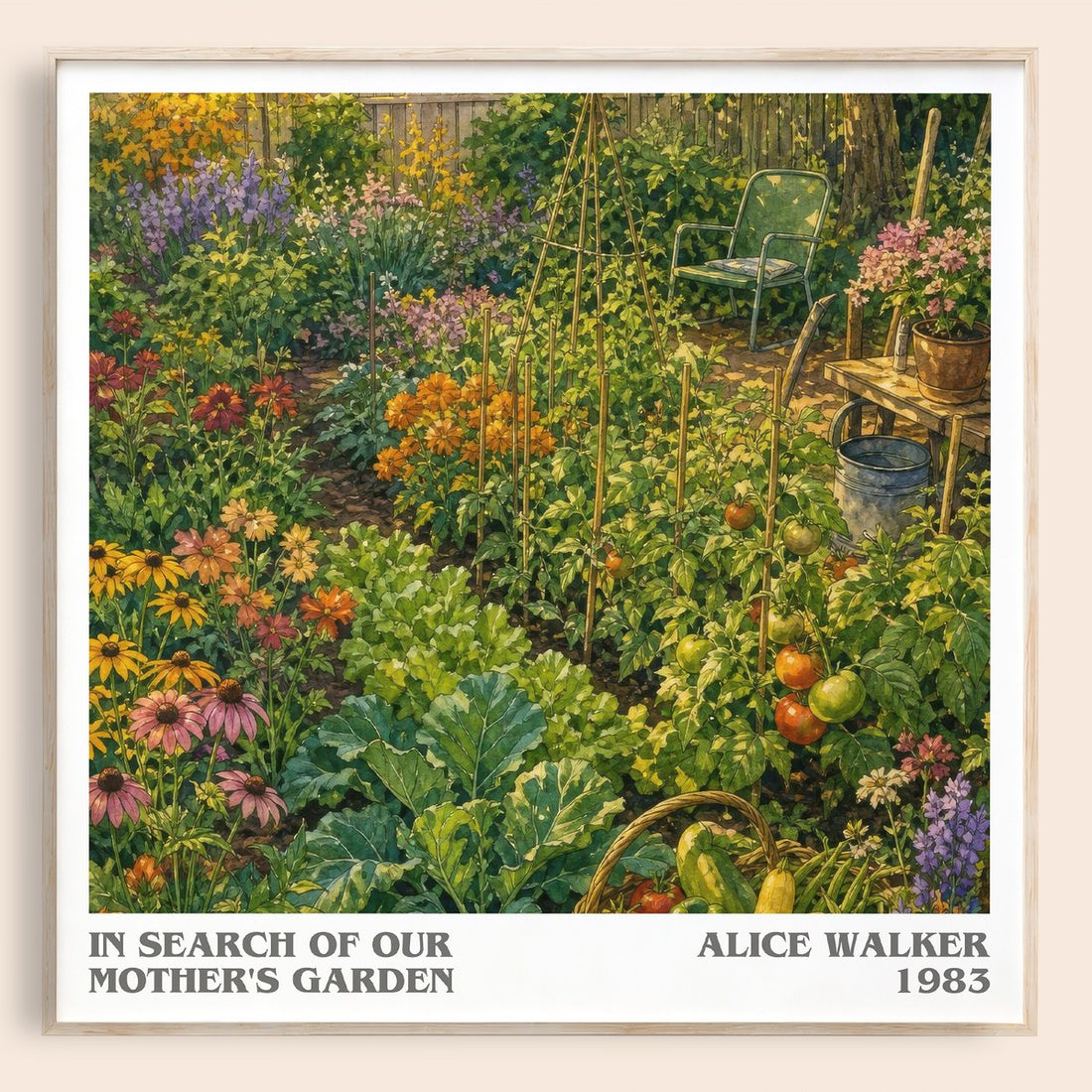 In Search of Our Mother's Garden literary book poster by Alice Walker – framed literary art print