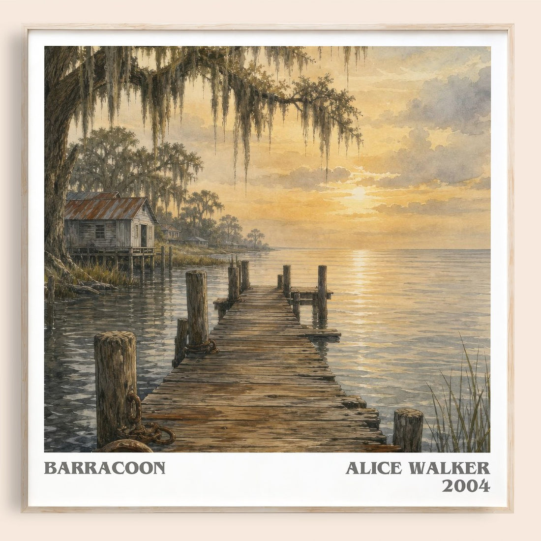 Barracoon literary book poster by Alice Walker – framed literary art print