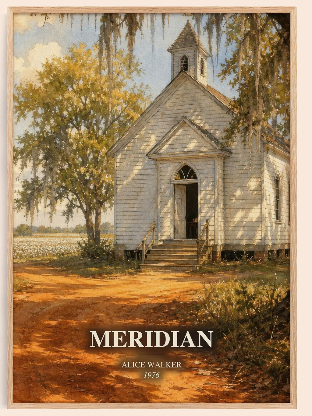 Meridian watercolour book poster by Alice Walker – framed literary art print