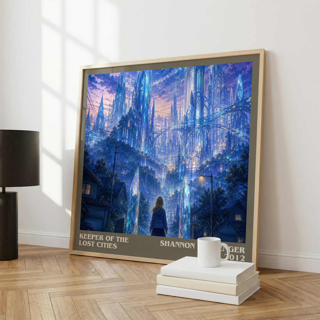 Keeper of the Lost Cities literary print framed by window – literary home decor