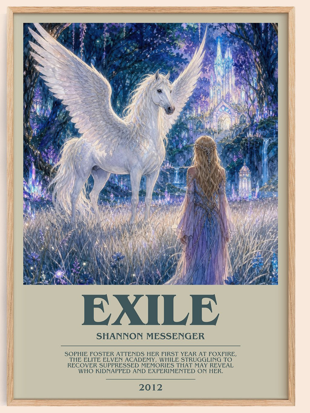 Exile bookish book poster by Shannon Messenger – framed literary art print