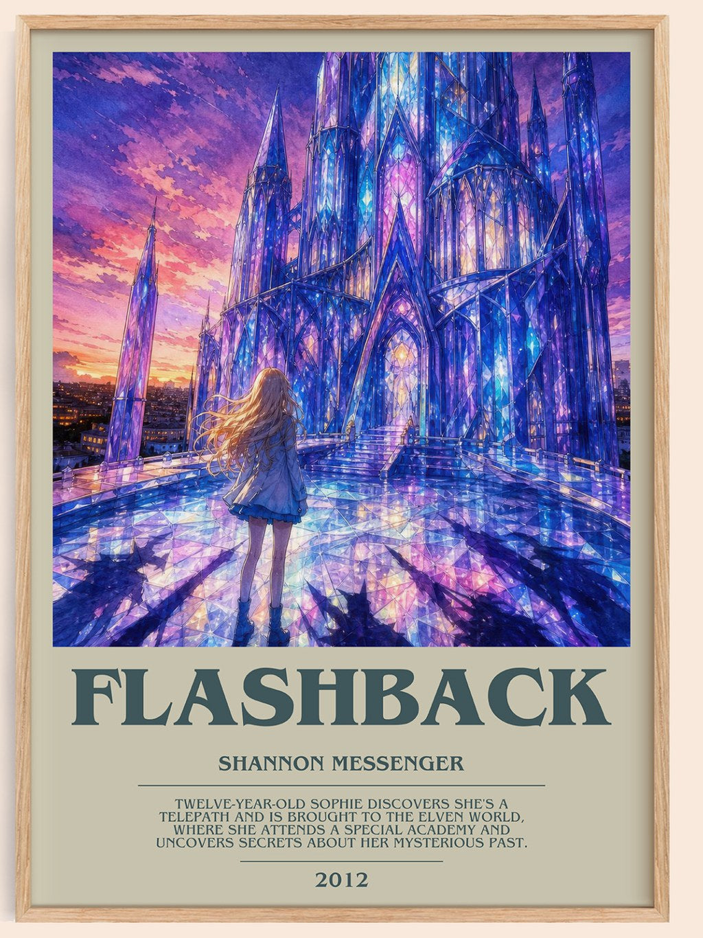 Flashback bookish book poster by Shannon Messenger – framed literary art print