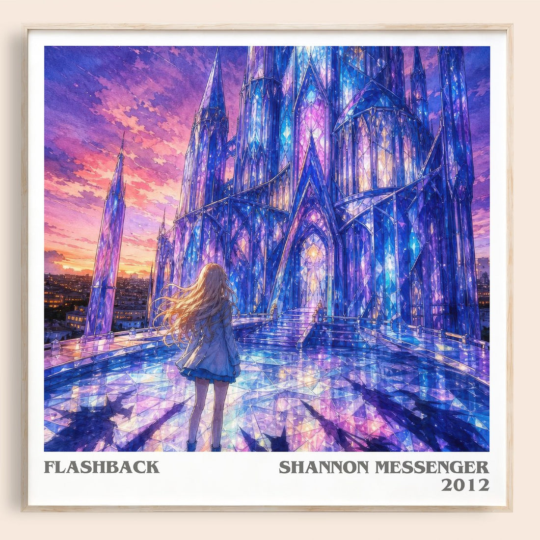 Flashback literary book poster by Shannon Messenger – framed literary art print