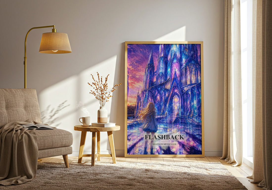 Flashback watercolour print in frame leaning in hallway – fantasy wall art