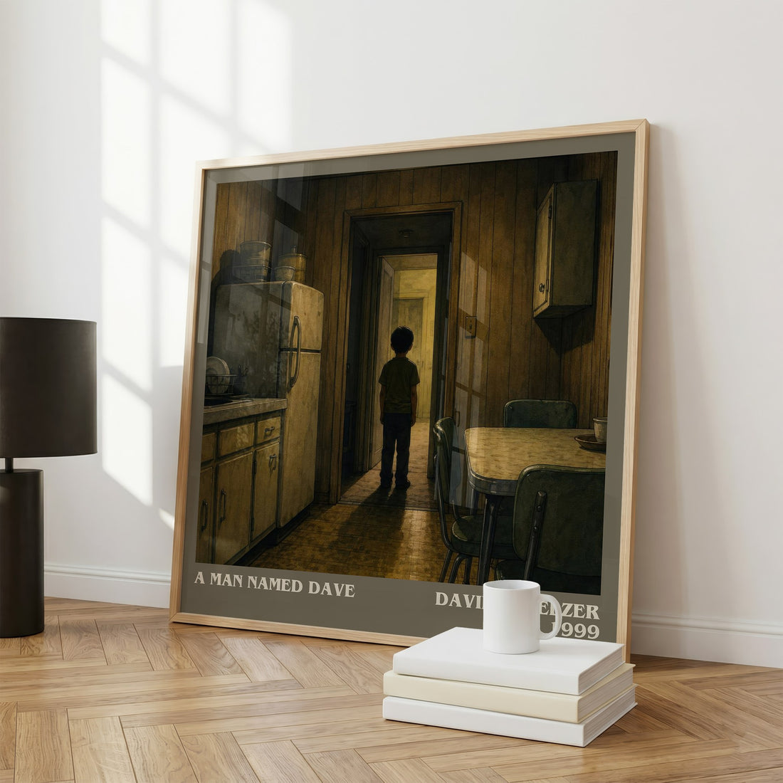 A man named Dave literary print framed by window – literary home decor