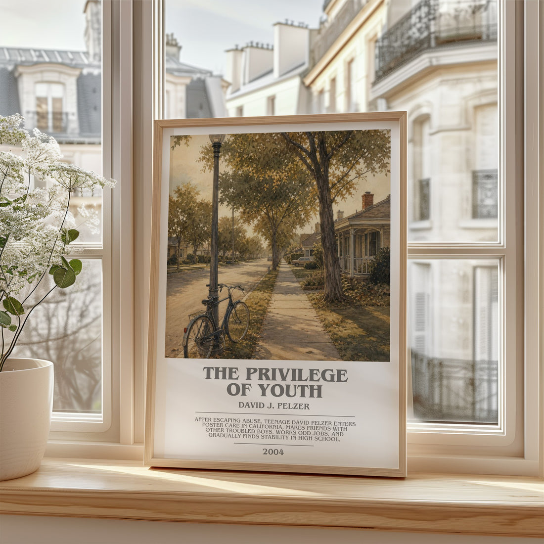 The Privilege of Youth bookish poster colour and style options – David J. Pelzer book art