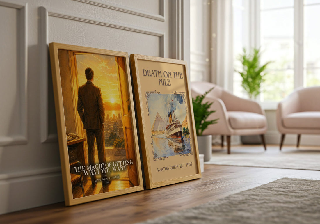 The Magic of Getting What You Want watercolour print framed by window – literary home decor