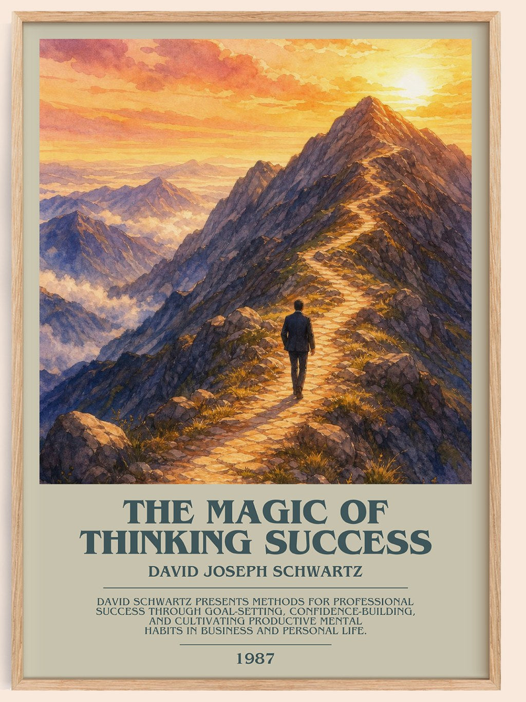 The Magic of Thinking Success bookish book poster by David Joseph Schwartz – framed literary art print