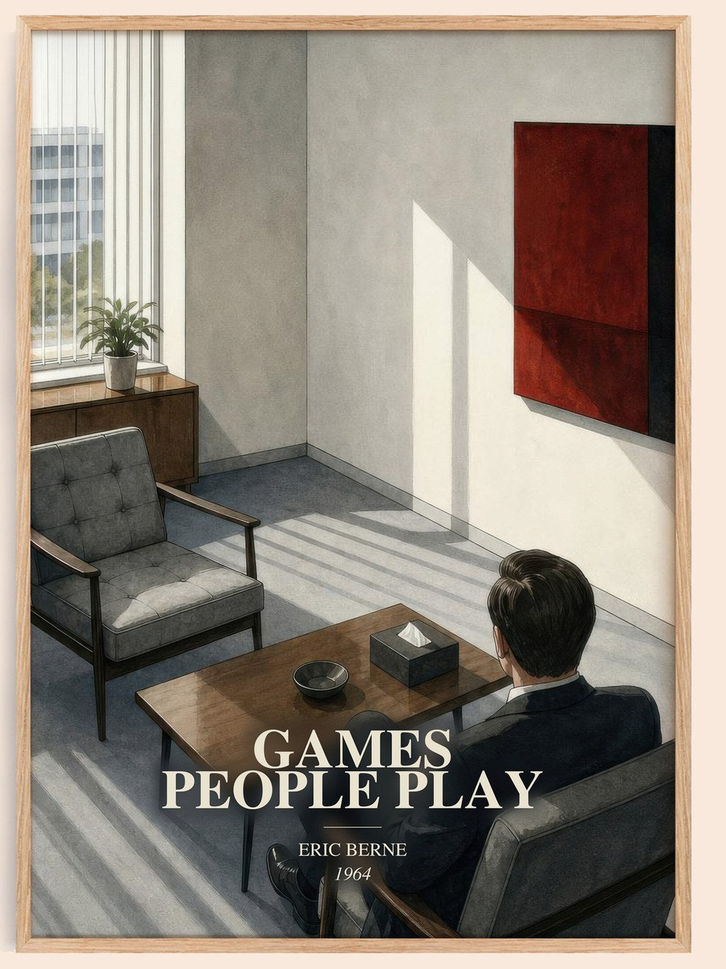 Games People Play watercolour book poster by Eric Berne – framed literary art print