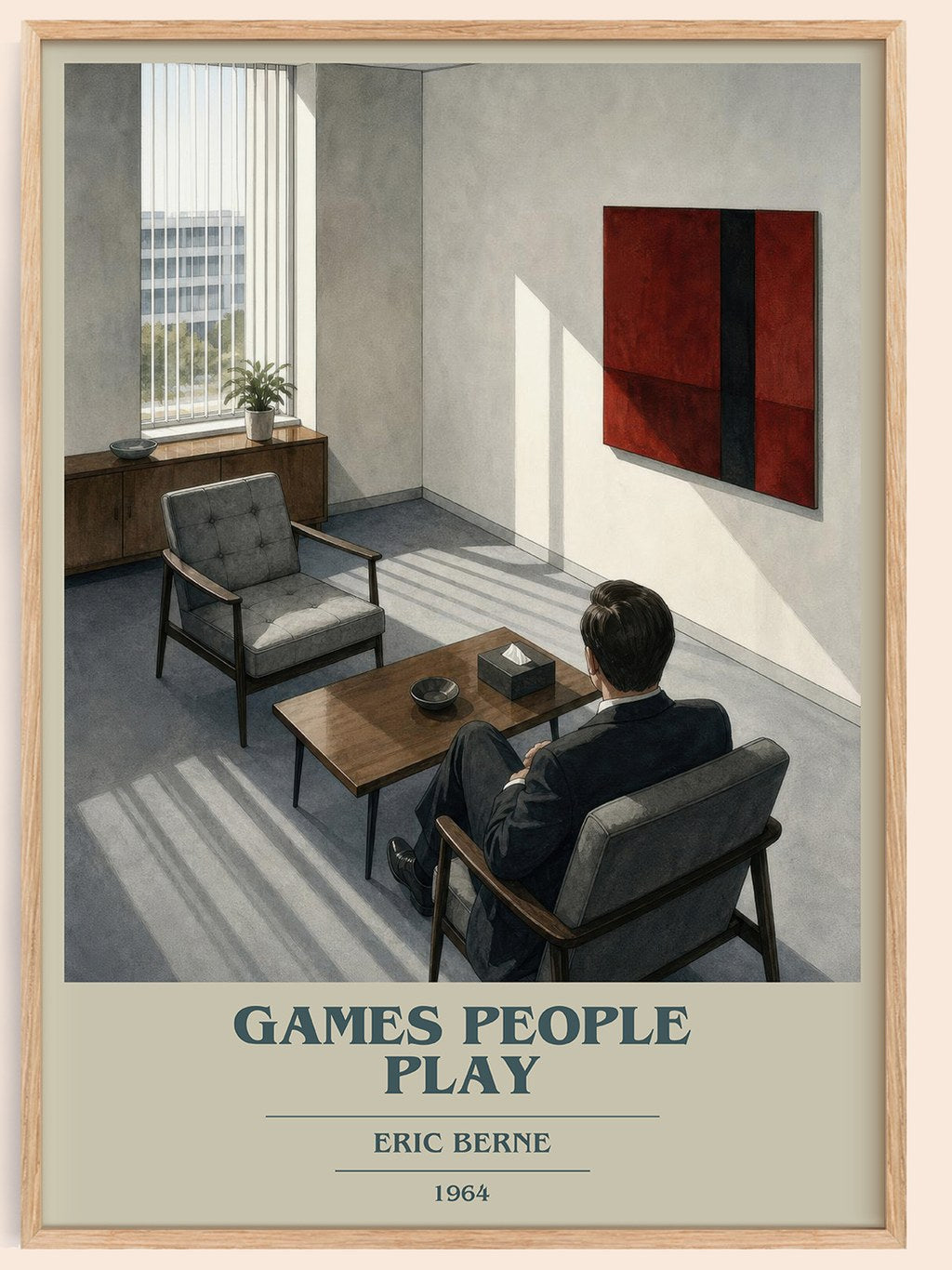 Games People Play book cover book poster by Eric Berne – framed literary art print